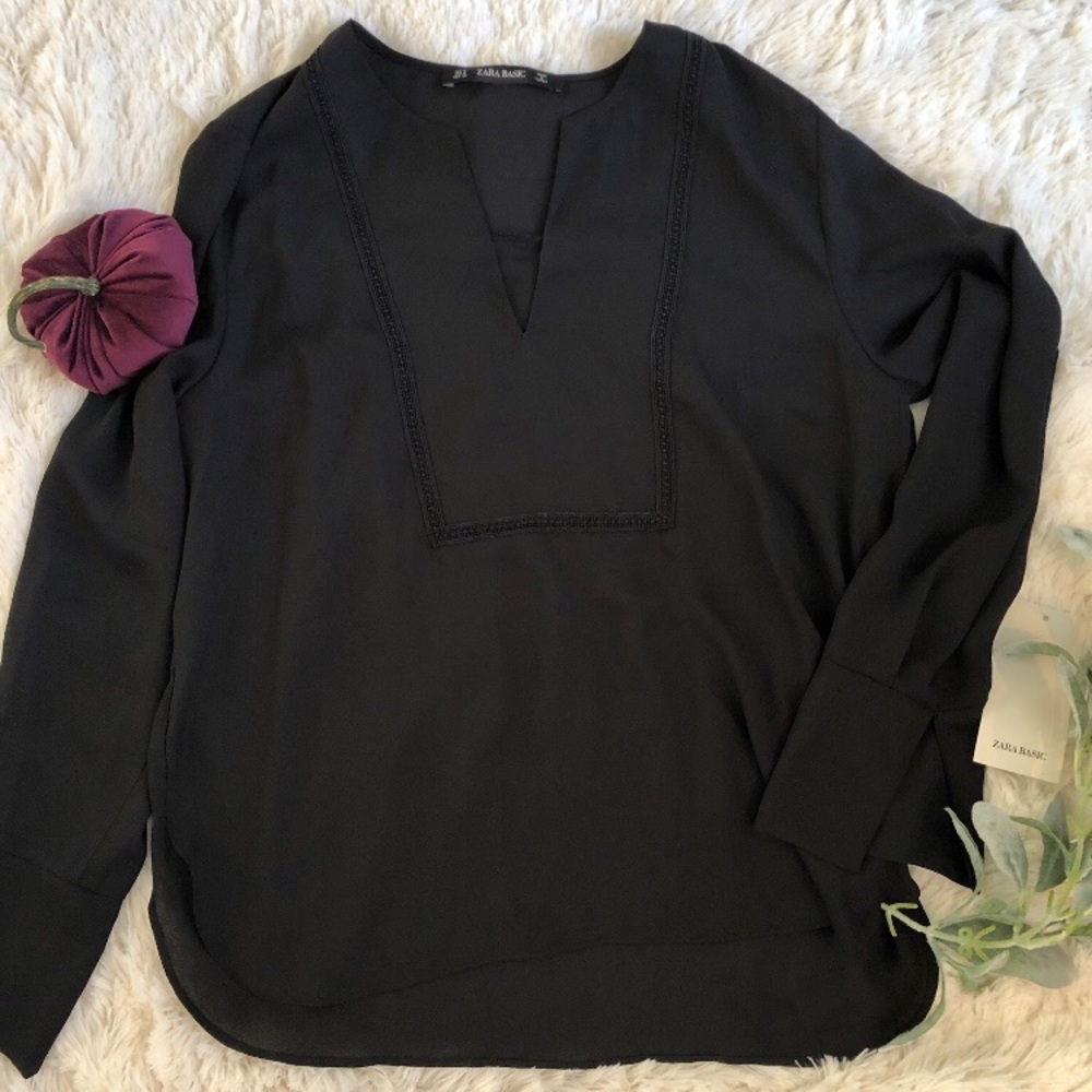 NWT Zara Black Top